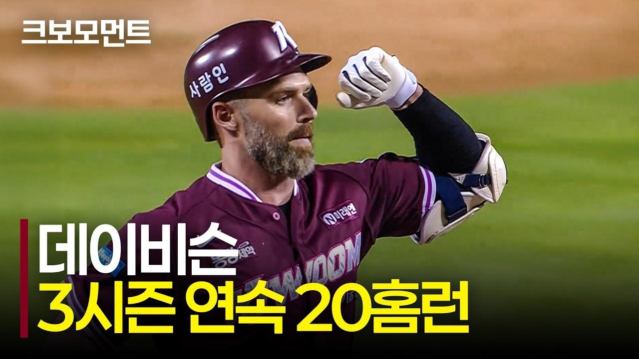 KBO 2026 : 키움 데이비슨, 3시즌 연속 20홈런, 승부를 원점으로 돌리는 동점 홈런