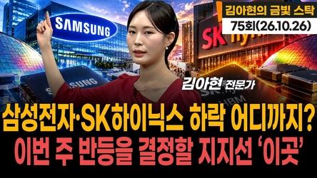 삼성전자·SK하이닉스 하락 어디까지?…이번 주 반등을 결정할 지지선 ‘이곳’ '김아현의 금빛 스탁' 75회(20261026)